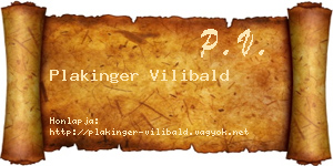 Plakinger Vilibald névjegykártya